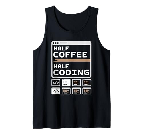 Halb Kaffee Halb Coding Pun Code Geeks Coding Geeks für Herren Tank Top Halb Kaffee Halb Coding Pun Code Geeks Coding Geeks für Herren Tank Top von Binary Coding Computer Geek Programming Programmer
