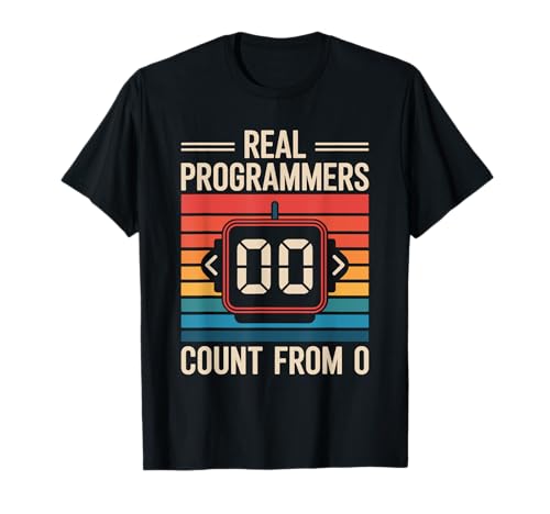 Echte Programmierer zählen ab 0 Retro-Programmiercode für Männer T-Shirt Echte Programmierer zählen ab 0 Retro-Programmiercode für Männer T-Shirt von Binary Coding Programmer Coding Programming Coder