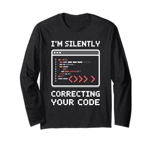 Ich korrigiere stillschweigend deinen Code Pun Coding Geeks for Men Langarmshirt Ich korrigiere stillschweigend deinen Code Pun Coding Geeks for Men Langarmshirt von Binary Coding Programming Pixel Art Computer Geek