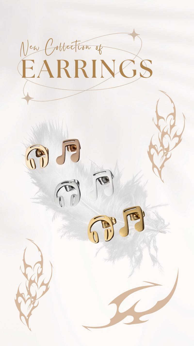 Für Musikliebhaber - Ohrringe Aus Edelstahl Für Musikliebhaber - Ohrringe Aus Edelstahl von BineMaa