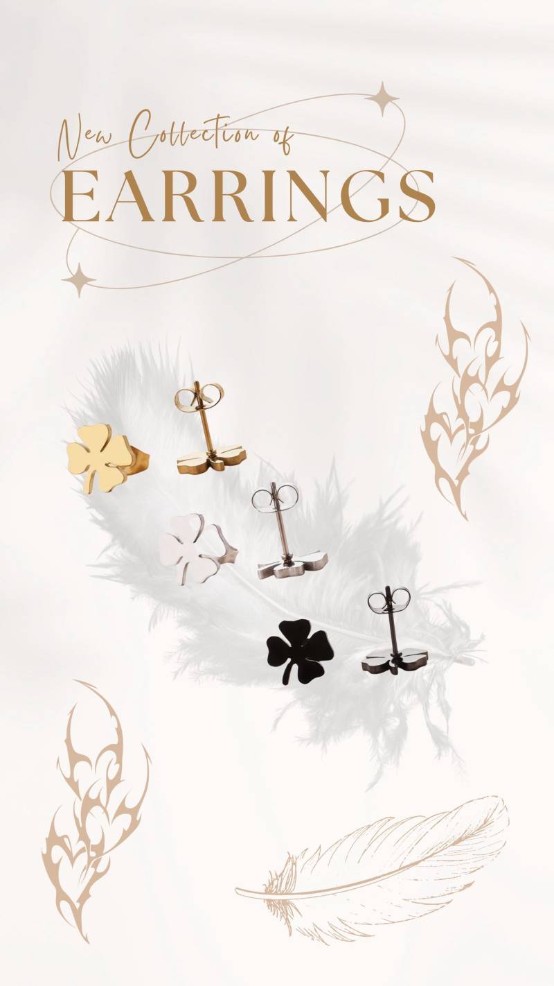 Glücksklee Ohrringe Aus Edelstahl Glücksklee Ohrringe Aus Edelstahl von BineMaa