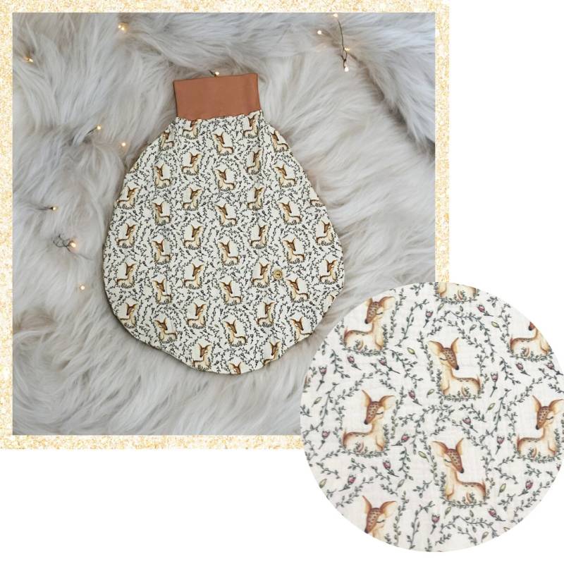 strampelsack Musselin Reh Sommer Schlafsack Sommerschlafsack Mädchen Musselinschlafsack Kleinkind Pucksack Schlicht von BinesWunderladen