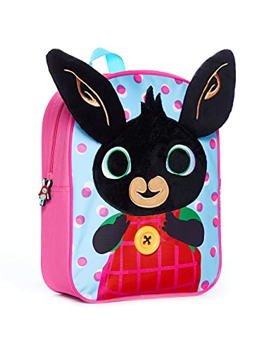 Bing Bunny 3D-Plüsch-Rucksack für Mädchen, Kindergarten, Schule, Vorschule, Kinderbuch, Lunchtasche, rose, One size von Bing