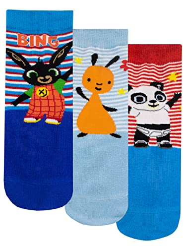 Bing Kids Socken 3 Pack weiche Knöchelsocken für Jungen oder Mädchen Mehrfarbig 24-26 von Bing
