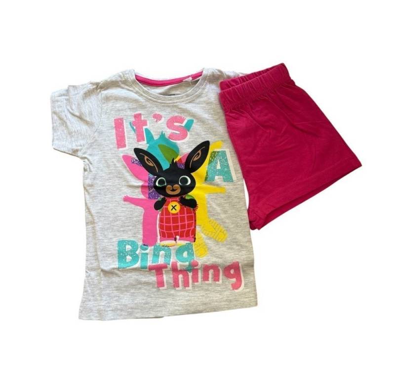 Bing Pyjama Kurzer Pyjama für Mädchen, "Bing", Weiß-Türkis oder Grau-Pink, (Set, 2 tlg) von Bing