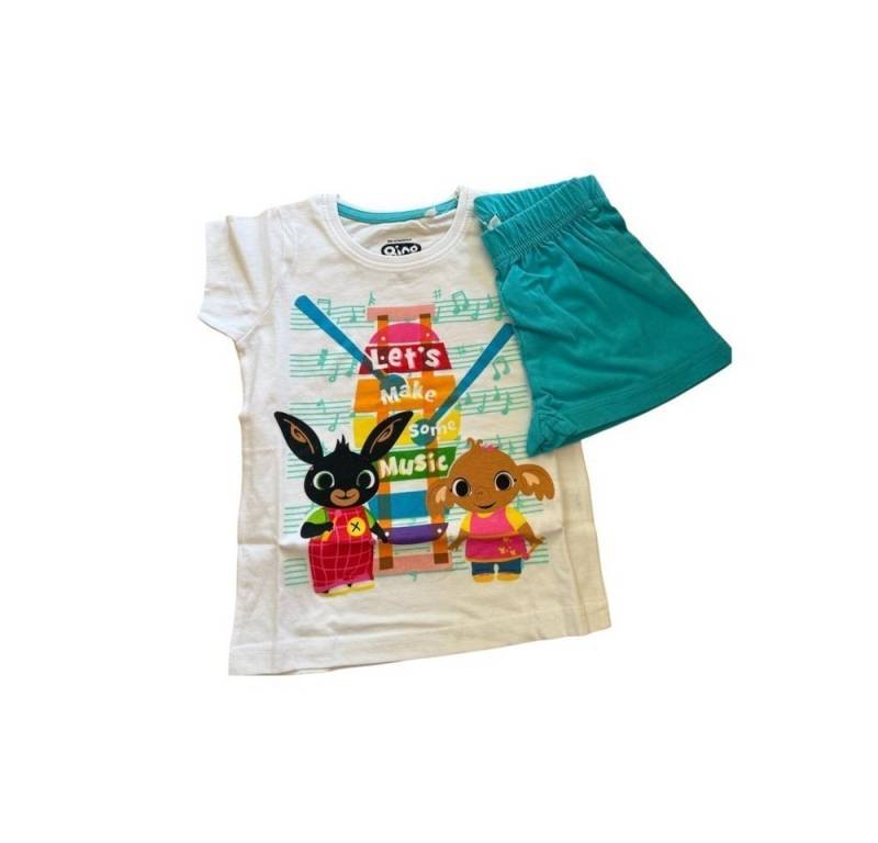 Bing Pyjama Kurzer Pyjama für Mädchen, "Bing", Weiß-Türkis oder Grau-Pink, (Set, 2 tlg) von Bing