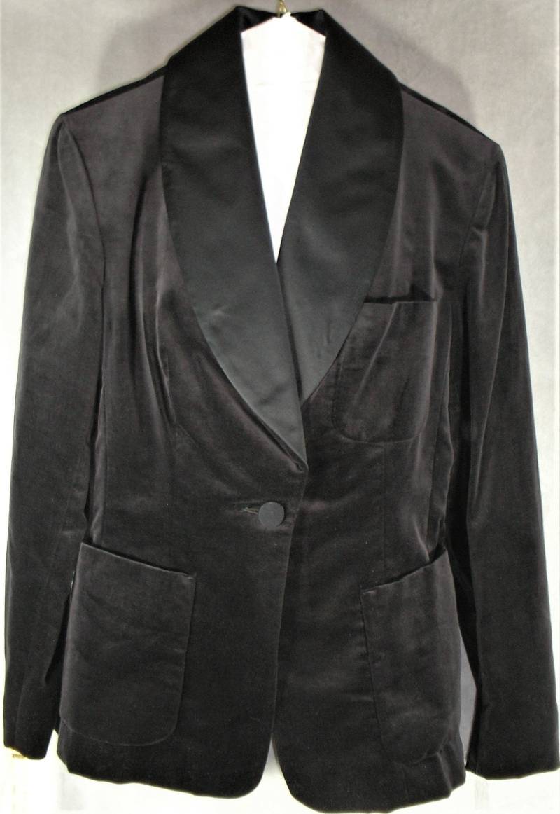 Evan Picone Black Samt Jacke Blazer Größe 12 Satin Revers - Nwt Evan Picone Black Samt Jacke Blazer Größe 12 Satin Revers - Nwt von BingOh
