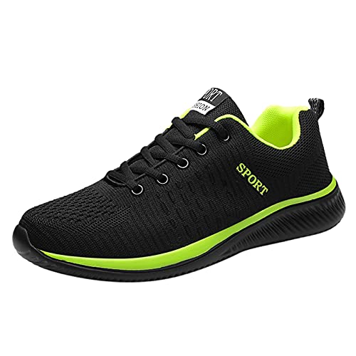 Binggong Herren Laufschuhe Sneaker Atmungsaktiv rutschfest Turnschuhe Sportschuhe Joggingschuhe Walkingschuhe Fitness Schuhe Männer Low-Top Textil Schuhe Fitnessschuhe (Grün, Numeric_43) von Binggong