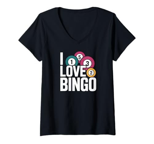 Damen Ich Liebe den Spieleabend für Bingo-Enthusiasten T-Shirt mit V-Ausschnitt Damen Ich Liebe den Spieleabend für Bingo-Enthusiasten T-Shirt mit V-Ausschnitt von Bingo Enthusiasts Fun Time Gathering