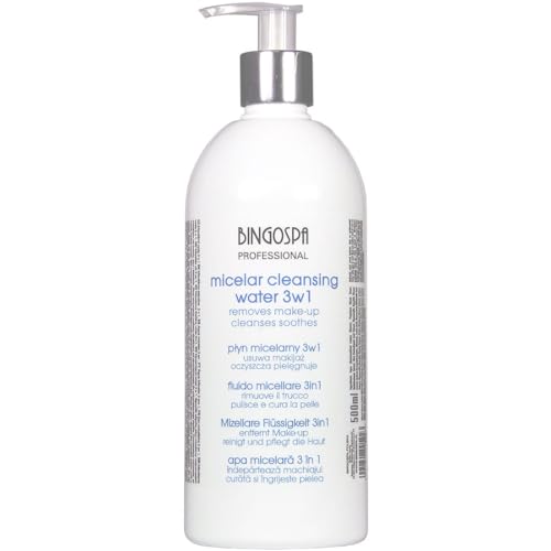 Entfernt das Make-up, reinigt und pflegt die Haut Mizellares Flussigkeit 3in1 500 ml BINGOSPA von BingoSpa