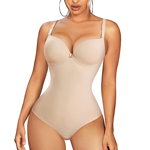 Bingrong Body Shaper Damen Bauchweg Shapewear Miederbody Stark Formend Figurformender Formende Body Taillenformer Fajas Colombianas Shaping Bodysuit (Hautfarbe, L) von Bingrong