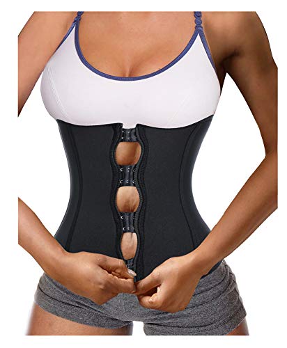 Bingrong Damen Neopren Taillenformer Waist Trainer Sauna Schweiß Korsett Unterbrust Figur Bauchweg Shaper mit Zipper, XL (DE 46-48 /Taillenumfang: 96~104cm), Schwarz von Bingrong