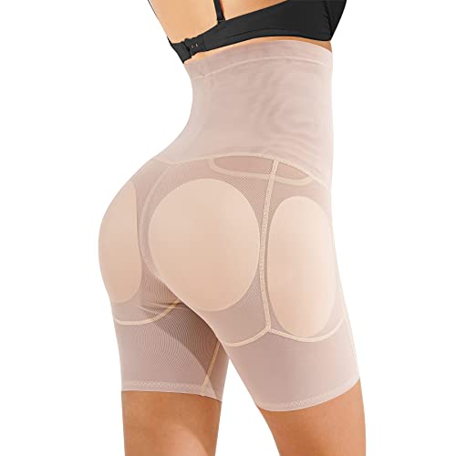 Bingrong Damen Po Push Up Unterhose Bauchweg Miederhose mit Bein Butt Lift Shapewear Formend Miederslips Hohe Taille Body Shape Atmungsaktive Miderpants Figurformende UnterwäSche (Small, Hautfarben) von Bingrong