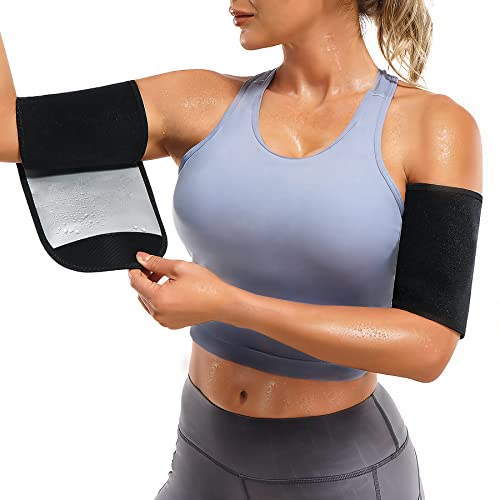 Bingrong Damen Sauna Effekt Thermo Schweiß Arm Bands Trimmer Arm Former Oberarme Schlanker Shaper Kompression Einstellbare Arm Gürtel für Sport Fitness von Bingrong