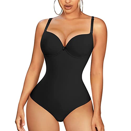 Bingrong Damen Shapewear Figurformender Bauchweg Stark Formend Body Shaper Taillenformer Bodysuit (L, Schwarz) von Bingrong