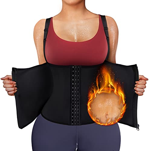 Bingrong Sauna Weste Damen Sauna Shirt Neopren BauchweggüRtel Korsett Damen Bauchweg Unterbrust Taillenformer Shapewear Fitness Thermo Hot Body Shaper Saunaweste Schwitzen Tank Top von Bingrong