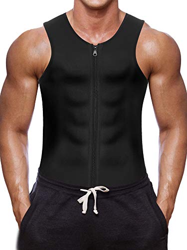 Bingrong Herren Fitness Shape Shirt Figur formend Training Achselshirts Weste Sauna Schwitzeffekt Tank Top stark formend Gym Bodyshape, S, Schwarz von Bingrong