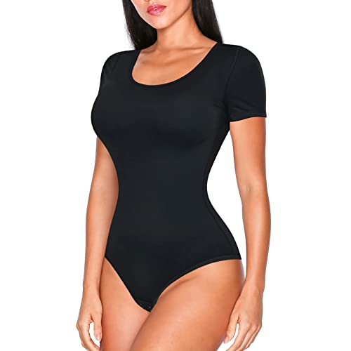 Bingrong Shapewear Damen Bodysuit Bauchweg Stark Formend Body Shaper Figurformender Formende Bodys Shaping Tank Top Taillenformer Bodysuit (Schwarz, L) von Bingrong