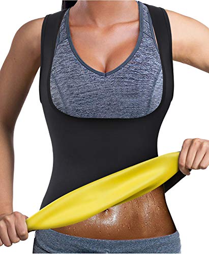 Bingrong Frauen Fitness figurformend Unterbrust Bauchweg Schwitzeffekt,Schwarz, 3XL von Bingrong