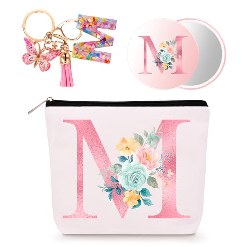 Bingtoo Personalisierte Geschenke Frauen, Kosmetiktasche mit Schlüsselanhänger und Spiegel, Make Up Tasche Kulturbeutel Makeup Bag, Geburtstagsgeschenke für Teenager Mädchen Mama Beste Freundin (M) von Bingtoo