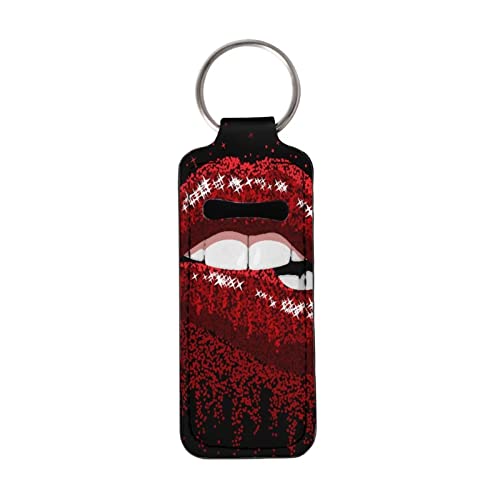 Binienty 3D Rote Lippen Chapstick Halter Schlüsselanhänger Lippenbalsam Halter Chapstick Schlüsselanhänger Halter Bulk für Lippenstift, Chapstick, Lippenbalsam von Binienty