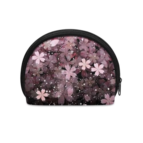 Binienty Bedruckte Mini-Münzgeldbörse für Damen, Münzbeutel mit Reißverschluss, Cherry Blossom, Münztasche von Binienty