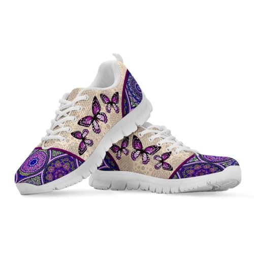 Binienty Damen-Wanderschuhe mit breitem Zehenbereich, lässiger Schnürschuh, Straßenlaufschuh, Boho Mandala Schmetterling, 39 EU Binienty Damen-Wanderschuhe mit breitem Zehenbereich, lässiger Schnürschuh, Straßenlaufschuh, Boho Mandala Schmetterling, 39 EU von Binienty