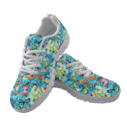 Binienty Damen-Wanderschuhe mit breitem Zehenbereich, lässiger Schnürschuh, Straßenlaufschuh, Schmetterling, 41 EU Binienty Damen-Wanderschuhe mit breitem Zehenbereich, lässiger Schnürschuh, Straßenlaufschuh, Schmetterling, 41 EU von Binienty