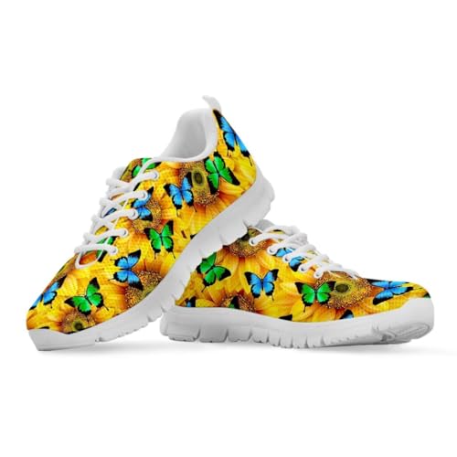 Binienty Damen-Wanderschuhe mit breitem Zehenbereich, lässiger Schnürschuh, Straßenlaufschuh, Schmetterling Sonnenblume, 39 EU Binienty Damen-Wanderschuhe mit breitem Zehenbereich, lässiger Schnürschuh, Straßenlaufschuh, Schmetterling Sonnenblume, 39 EU von Binienty