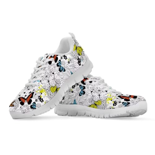 Binienty Damen-Wanderschuhe mit breitem Zehenbereich, lässiger Schnürschuh, Straßenlaufschuh, schmetterlings- / blumendesign, 40 EU Binienty Damen-Wanderschuhe mit breitem Zehenbereich, lässiger Schnürschuh, Straßenlaufschuh, schmetterlings- / blumendesign, 40 EU von Binienty