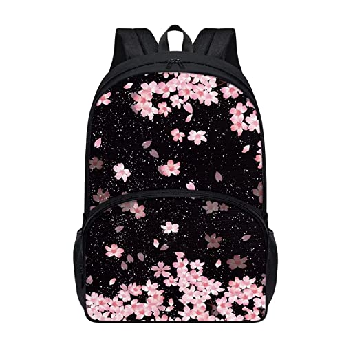 Binienty Kinder-Rucksack, Mädchen, Grundschultaschen für Teenager, Grundbuchtaschen, 43,2 cm, doppellagig, leicht, wasserdicht, stabiler Rucksack, Cherry Blossom von Binienty