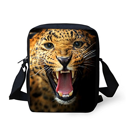 Binienty Kinder Kuriertasche, kleine Umhängetasche, Schultertaschen für Reisen, Schule, Wandern, Gepard, Einheitsgröße von Binienty