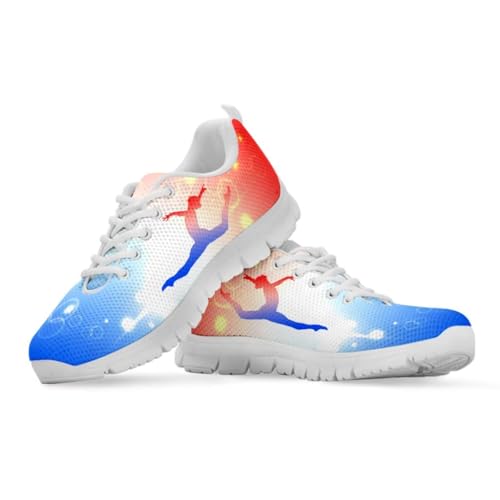 Binienty Klassische Schnürschuhe für Damen, Joggen, Walking, Laufen, rutschfeste EVA-Sohle, flache Sneaker, Aesthetics Dance Prints, 38 EU von Binienty