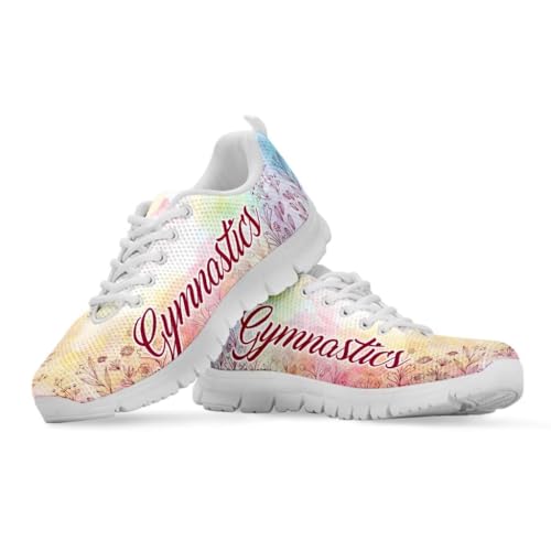 Binienty Klassische Schnürschuhe für Damen, Joggen, Walking, Laufen, rutschfeste EVA-Sohle, flache Sneaker, Boho Floral Gymnastik, 39 EU von Binienty