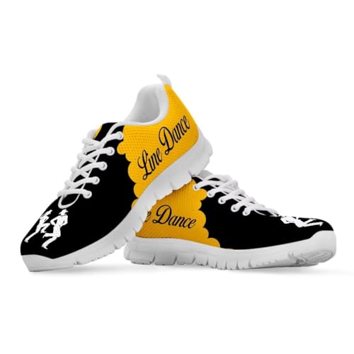 Binienty Klassische Schnürschuhe für Damen, Joggen, Walking, Laufen, rutschfeste EVA-Sohle, flache Sneaker, Love Dance, 43 EU von Binienty