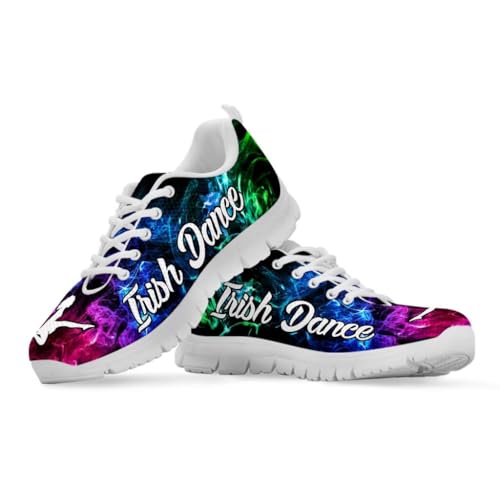 Binienty Klassische Schnürschuhe für Damen, Joggen, Walking, Laufen, rutschfeste EVA-Sohle, flache Sneaker, bunt, 36 EU von Binienty