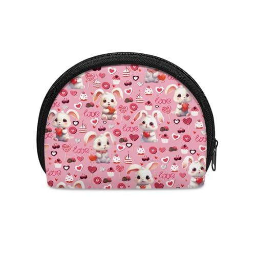 Binienty Mini-Geldbörse für Damen, unisex, modisch, Persönlichkeit, kleine Münzgeldbörse, Love Bunny, Münztasche von Binienty