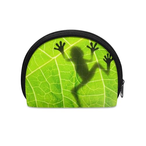 Binienty Mini-Geldbörse mit Reißverschluss, Münzgeldbörse und Tasche, Geldbeutel, langlebig, geeignet für Damen, Cartoon Frosch, Münztasche von Binienty