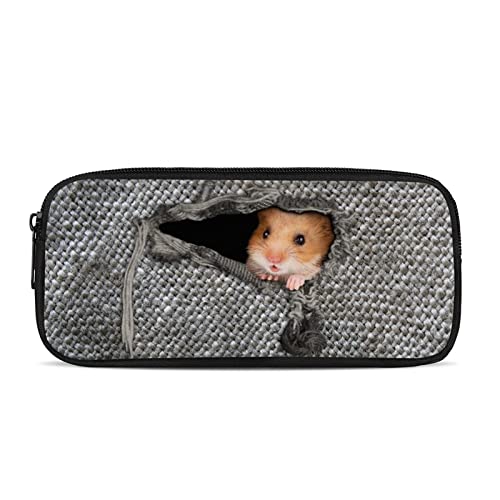 Binienty Niedliches Federmäppchen für Kinder, Jungen, Mädchen, 3D-Hamster, Schule, Schreibwaren, Organizer-Etui von Binienty