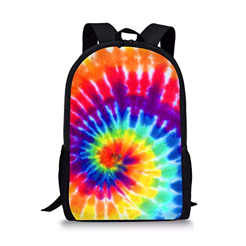 Binienty Schulrucksack für Kinder, Jungen, Mädchen, Teenager, leicht, Büchertasche, Laptop-Rucksack, lässiger Tagesrucksack, Swirl Tie Dye, Einheitsgröße von Binienty