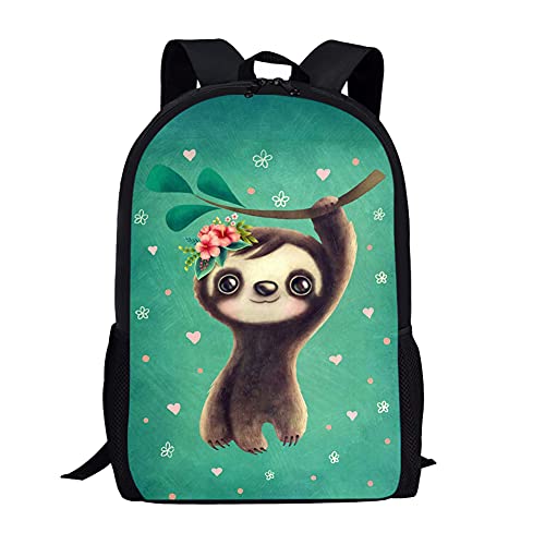 Binienty Schulrucksack für Kinder, Jungen, Mädchen, Teenager, leicht, für Bücher, Laptop, lässiger Tagesrucksack, Baby Faultier, Einheitsgröße von Binienty