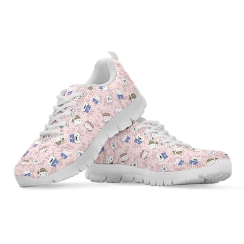 Binienty Sportliche Damen-Wanderschuhe, rutschfest, Memory-Schaum, Schnürung, Straßenlauf-Sneaker, Pink Dental, 39 EU von Binienty