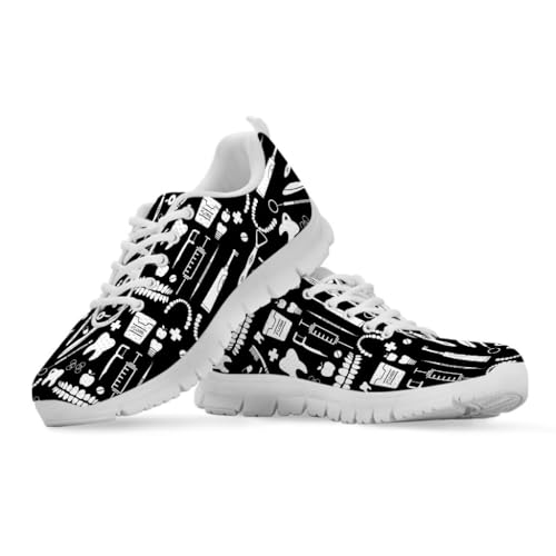 Binienty Sportliche Damen-Wanderschuhe, rutschfest, Memory-Schaum, Schnürung, Straßenlauf-Sneaker, Zahnarzt-Print, 42 EU Binienty Sportliche Damen-Wanderschuhe, rutschfest, Memory-Schaum, Schnürung, Straßenlauf-Sneaker, Zahnarzt-Print, 42 EU von Binienty