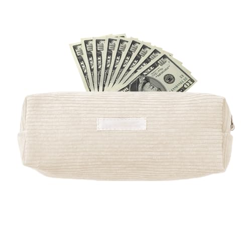 Biniveil Federmäppchen aus Cord | Federmäppchen mit großem Fassungsvermögen | Schülertasche | Make-up-Tasche aus Cord | Kosmetiktasche für Damen und Mädchen von Biniveil