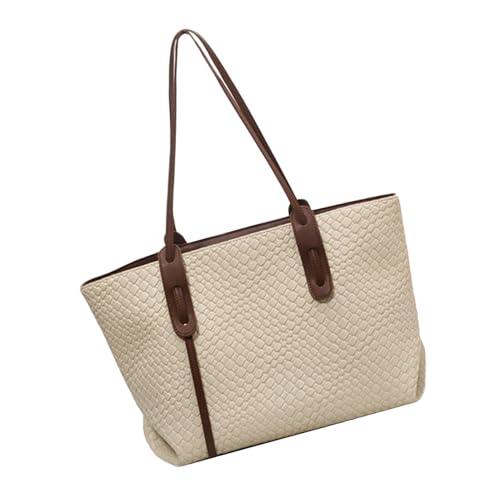 Biniveil Geflochtene Taschen - Leder Tragetasche für Damen | Groß Leicht Falbar Für Urlaub Einkaufen Arbeit Und Freizeit von Biniveil
