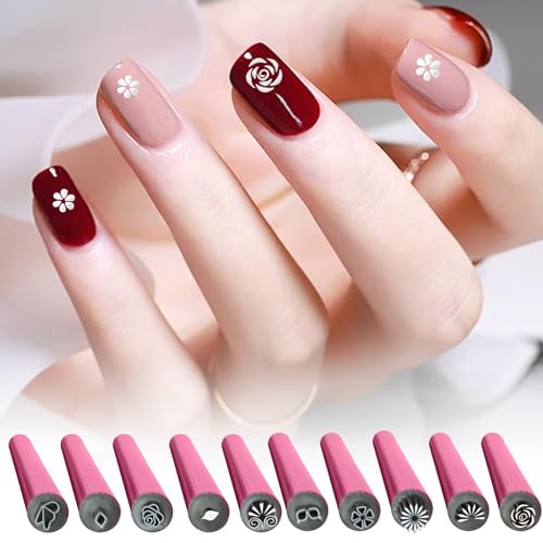 Nagelstift Nagelstempel Set | Nail Stamp Pen | Stempelstifte Nail Arts Set | Nail Arts Stempel Stift Mit Verschiedenen Mustern | Nagel Stempel Nageldesign | 6/10pieces Nail Stamper Tool von Biniveil