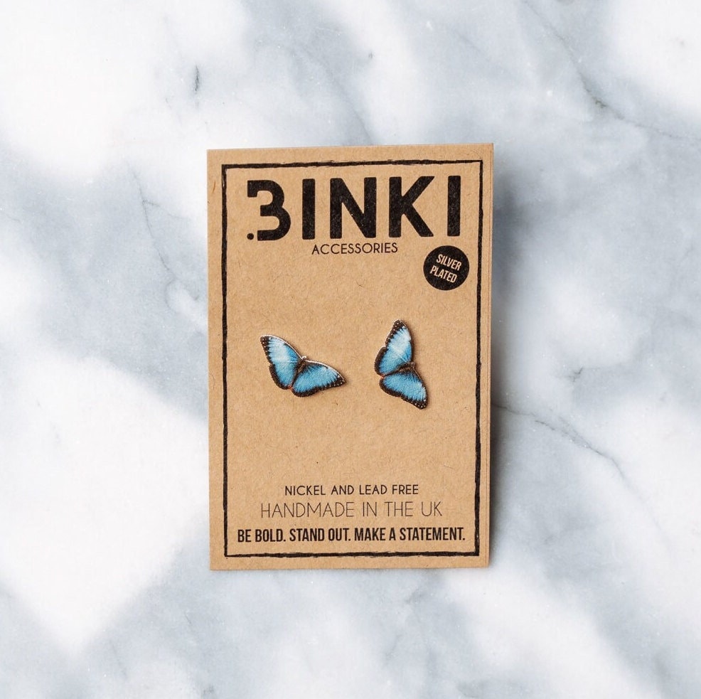 Blaue Morpho Schmetterling/Insekt Ohrstecker - 1 Paar von BinkiAccessoriesUK