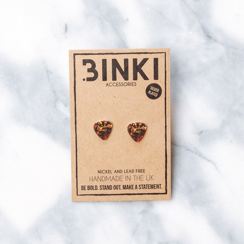 Braune Plektrum Ohrstecker - 1 Paar von BinkiAccessoriesUK