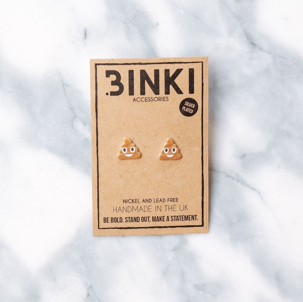 Braune Poo Emoji Ohrstecker - 1 Paar von BinkiAccessoriesUK