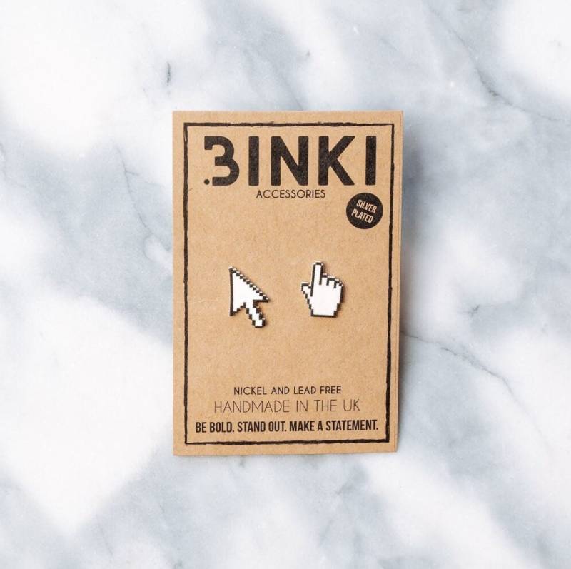 Computer Maus Und Cursor Pixel Schwarz Weiß Ohrstecker - 1 Paar Computer Maus Und Cursor Pixel Schwarz Weiß Ohrstecker - 1 Paar von BinkiAccessoriesUK